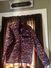 Patagonia Synchilla Snap-T Fleece Pullover Women M Burgundy Multicolor Geo