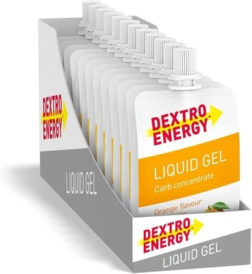 Dextro Energy Orange + Vitamins Liquid Gel Non-Sticky, High Carb with 28g Carbs