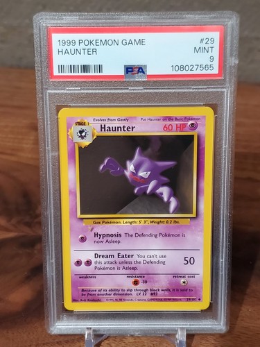 PSA 9 Haunter 29/102 Pokemon 1999 Base Set Unlimited