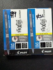 24 Pens Pilot FriXion Ball Clicker Retractable Erasable Black Gel Ink Pen 0.7mm