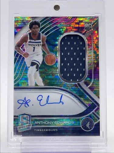 ANTHONY EDWARDS 2020-21 SPECTRA RPA ROOKIE PATCH CELESTIAL RC AUTO /75 Q2554