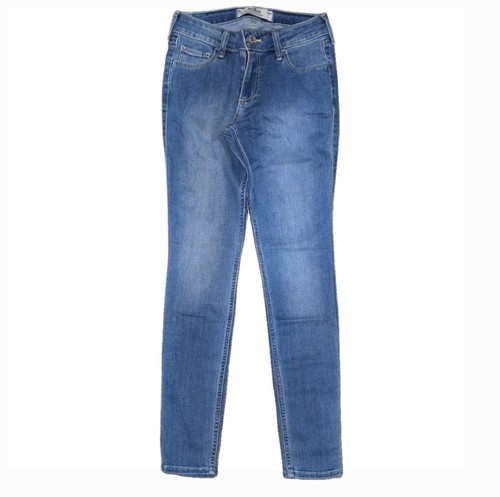 🆕Pantalones de mezclilla ajustados Hollister Curvy de tiro bajo en lavado ligero-medio talla 0-regular nuevos con etiquetas - Imagen 1 de 8