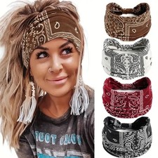 Bandanna Wide Sports Yoga Headband Stretch Hairband Elastic Hair Band Turban USA