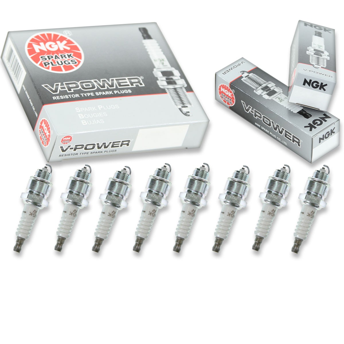 8 pcs NGK V-Power Spark Plugs for 1965-1967 Oldsmobile Delta 88 5.4L  7.0L eu