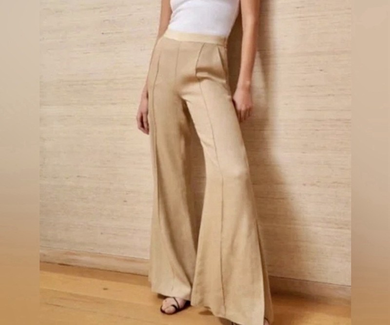 La LIgne New York “Lizzie” Linen Silk High Waisted Wide Leg Pants Size 4 Small