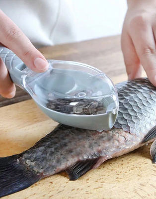 #ad Fish Scraper Scale Brush Remover Peeler Scraping Descale Kitchen Cooking Scaler $4.89