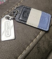 Hampton COACH Leather Tags Fob Multi Color Large Key Chain NICE