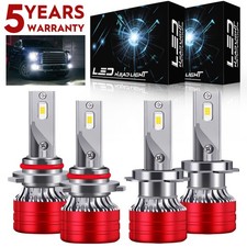 For Mazda 3 2004-2008 2009 4x 9005 H7 White Led Headlight Bulb High Low Beam F5