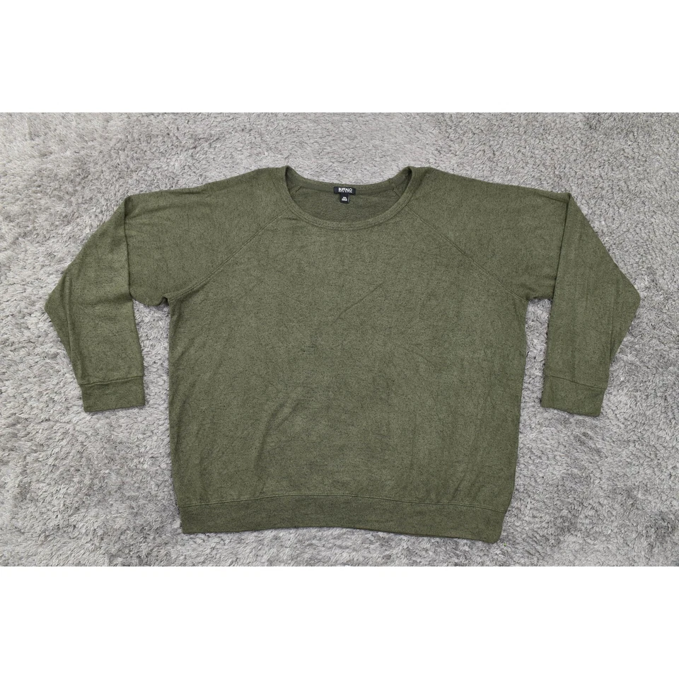Suéter manga larga Buffalo David Bitton para mujer talla 2XL mezcla viscosa verde Foto 2 de 4