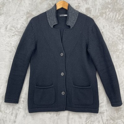 Peruvian Connection Women's S 100% Baby Alpaca Black Blazer Style Knit Cardigan