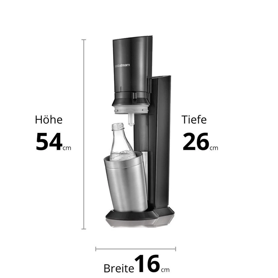 SodaStream Crystal 3.0 Trinkwassersprudler mit 1 Glaskaraffe Schwarz TOP ANGEBOT - Bild 2 von 4