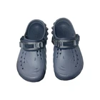 Crocs Echo Clog Blue Grey Sporty Molded Adjustable Strap Sandals Mens 6 Womens 8