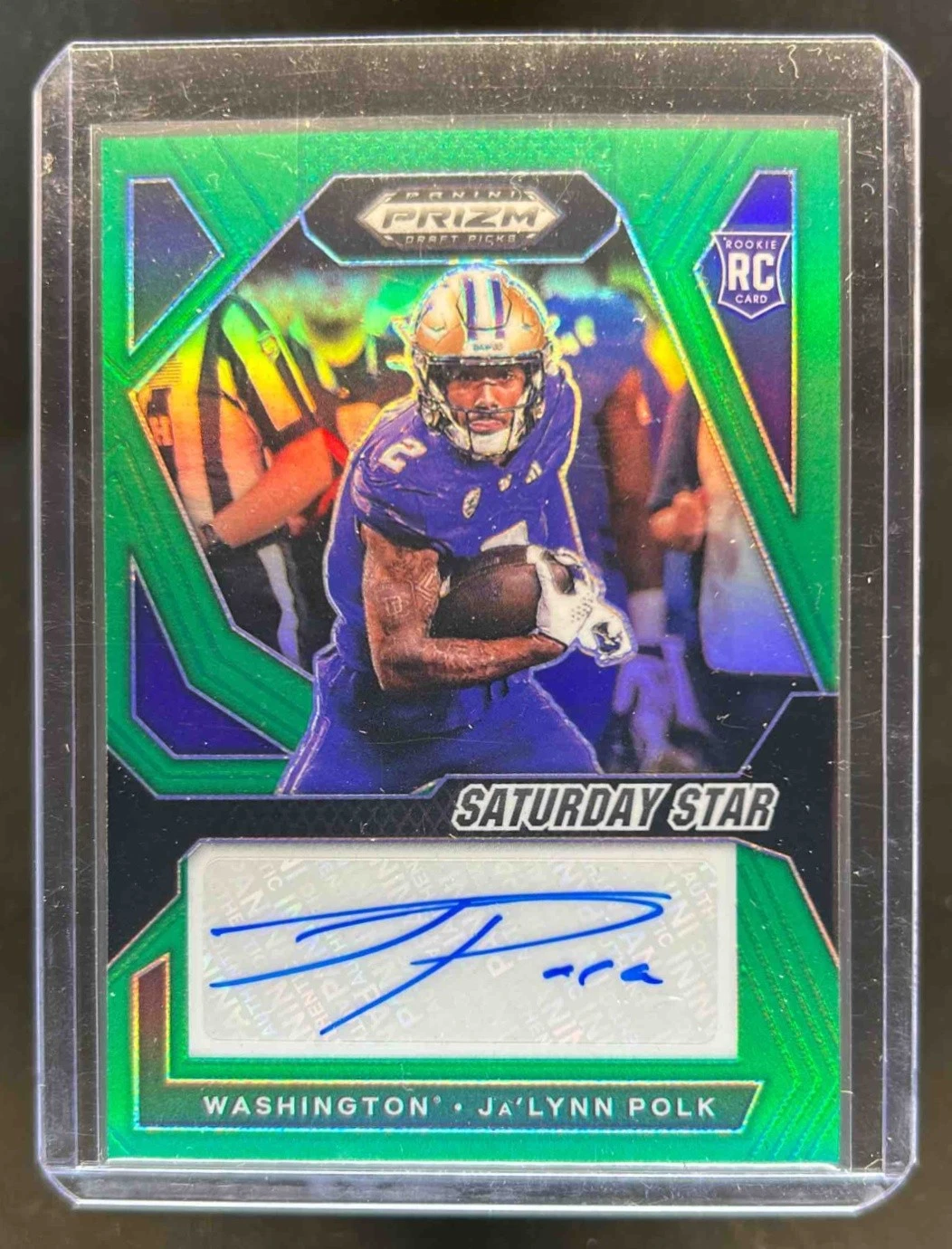 2024 Prizm Draft Picks Ja'Lynn Polk Saturday Star Signatures RC Green Auto #JPK