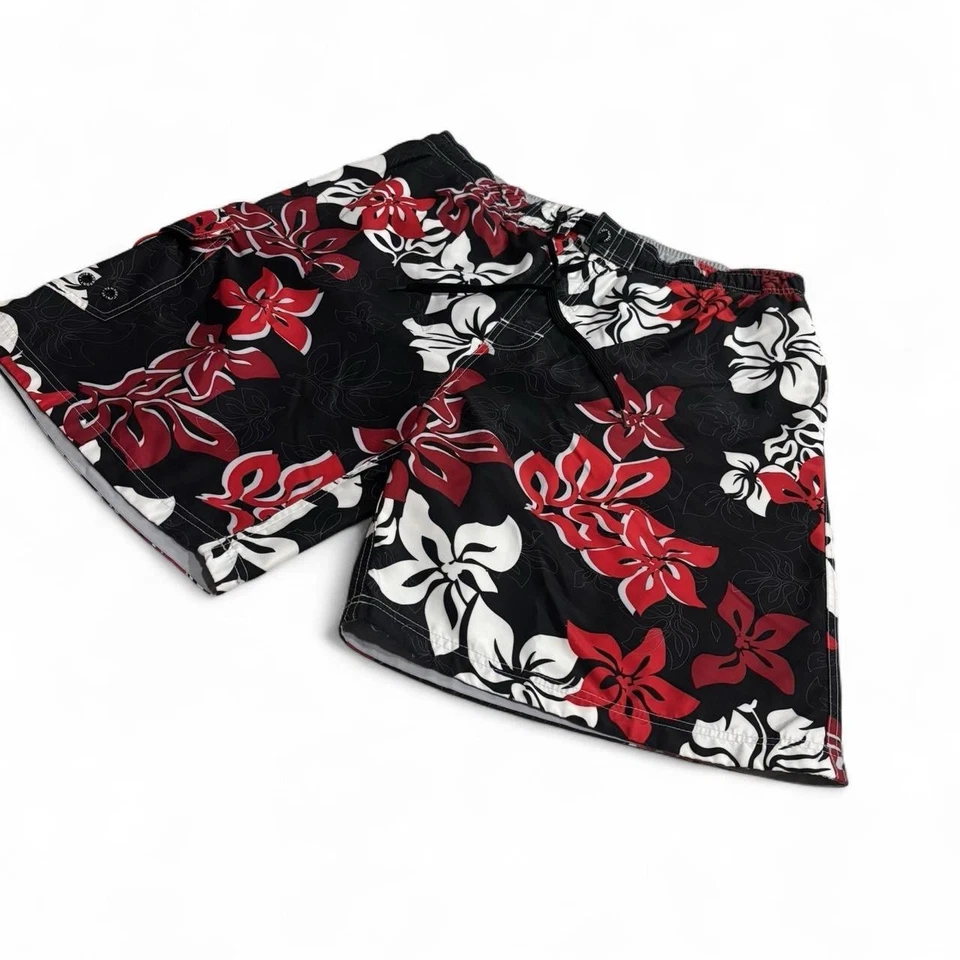 Newport Azul Board Shorts Bañador Floral Hawaiano Y2K Rojo Negro Talla XL Raro Foto 2 de 4