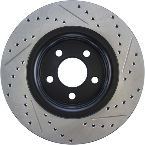 Stoptech 127.61112R, One Black Iron Sport Drilled/Slotted Br Ake Rotor Performan - Picture 2 of 9