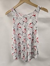 Disney Mickey Minnie Tank Top Girls XL 15-17 White Gray Red Allover Print Soft