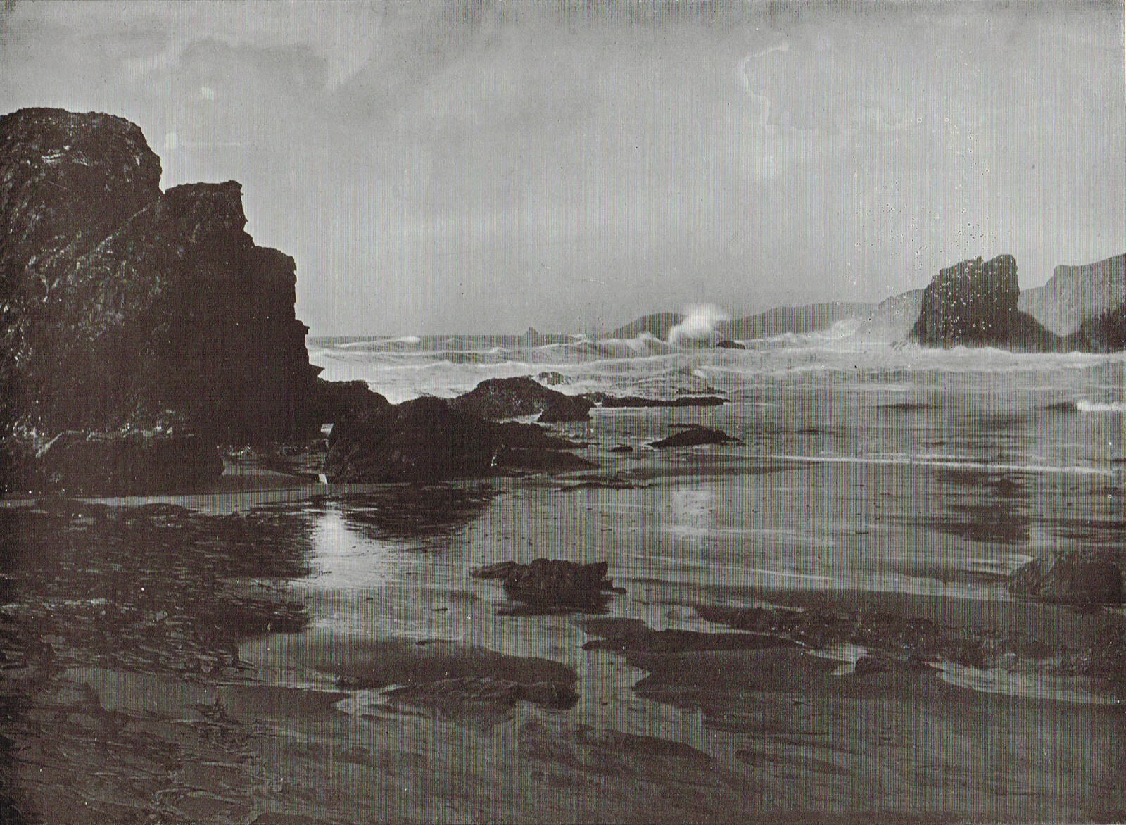 Atlantic Waves On The Cornish Coast Vintage Picture Old Print 1944 CLPBOB#39