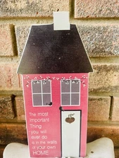 Family Traditions Saltbox House Burgundy Shelf Sitter Country Farmhouse