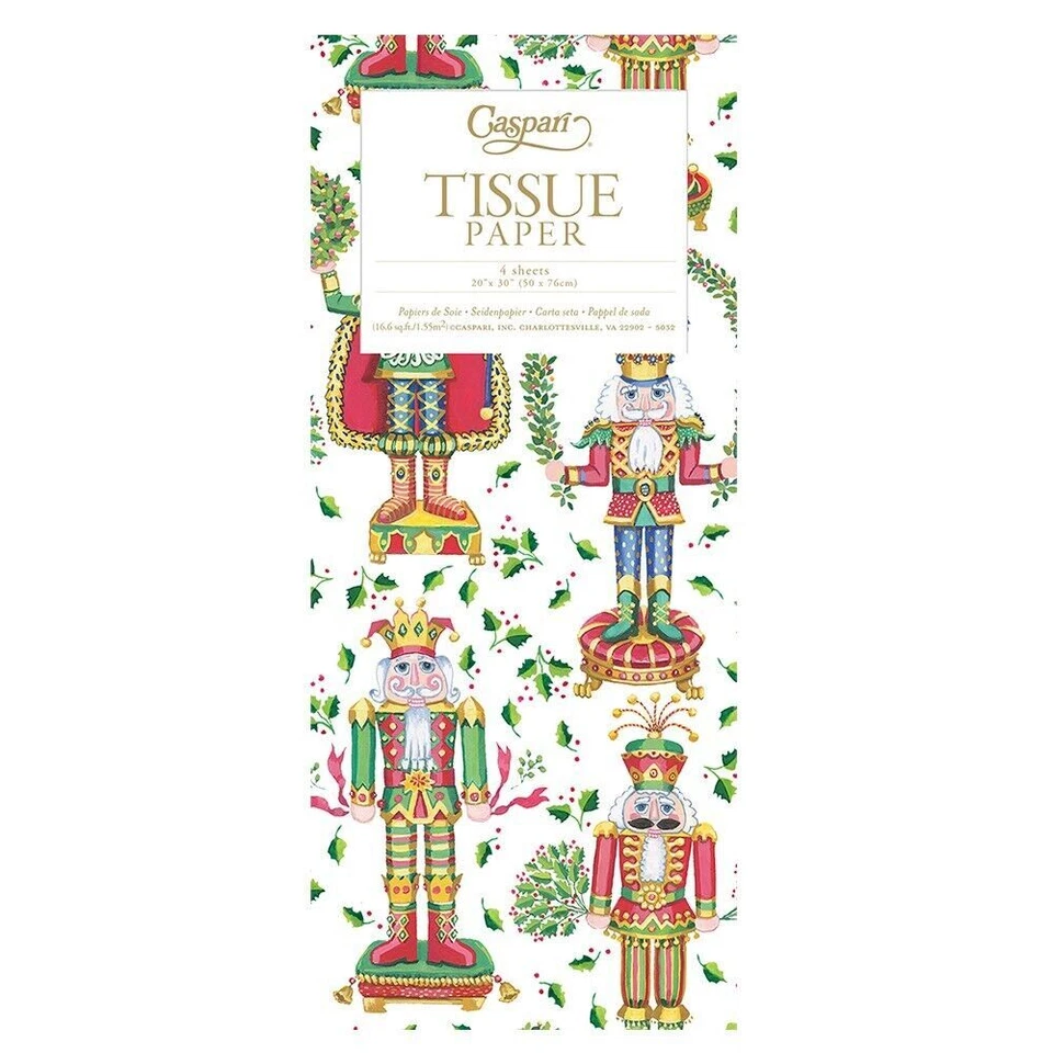 Nutcracker Christmas Caspari Tissue Wrapping Paper 4 sheets 50x75cm