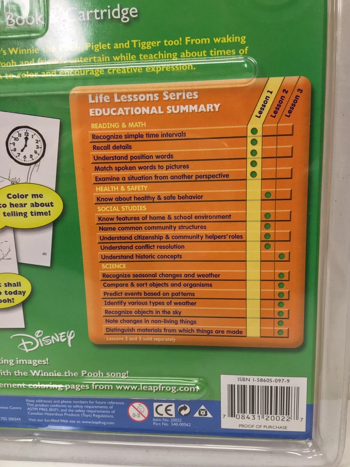 Leap Frog Imagination Desk Disney A Day With Pooh Life Lesson 1 Winnie New - Image 4 of 4