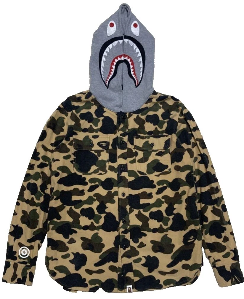 A Bathing Ape Long Sleeve Regular Fit Casual Button-Down Shirts for Men