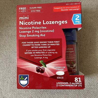 RITE AID Nicotine 2mg Mini Lozenges Cherry Ice EXP 12/24  81 Ct BNIB Sealed