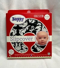 Boppy Nursing Pillow Cover Designer Slipcover Zipper Closure NEW Black & White
