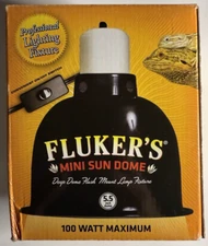 Flukers Mini Sun Dome Deep Flush Mount Lamp 5.5 in 100 Watt Max Turtles Reptiles
