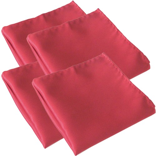 4 x Coral Solid Hankie Hankerchief Pocket Square Hanky Wedding Party Classic - 第 1/1 張圖片