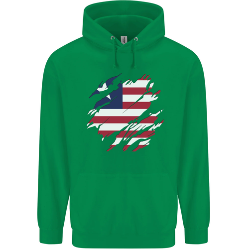 Torn Liberia Flag Liberian Day Football Childrens Kids Hoodie - Picture 44 of 76
