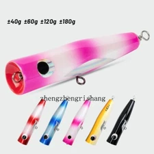 Trolling Wooden GT Popper Trolling Saltwater Big Game Topwater Lure 40g-180g