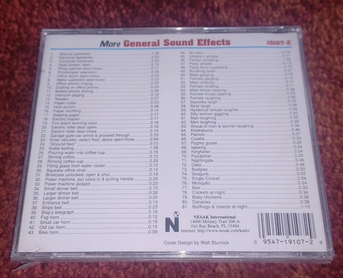 gift idea:BRAND NEW Sealed CD Sound Effects General Sounds 2