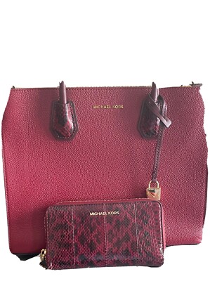 MICHAEL KORS Mercer Large Pebbled Leather Accordion Tote Bag Gold