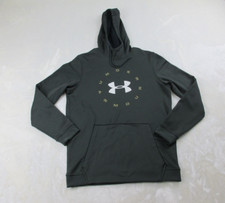 Under Armour Sweater Mens Medium Green Logo Loose Hoodie Cold Gear Casual