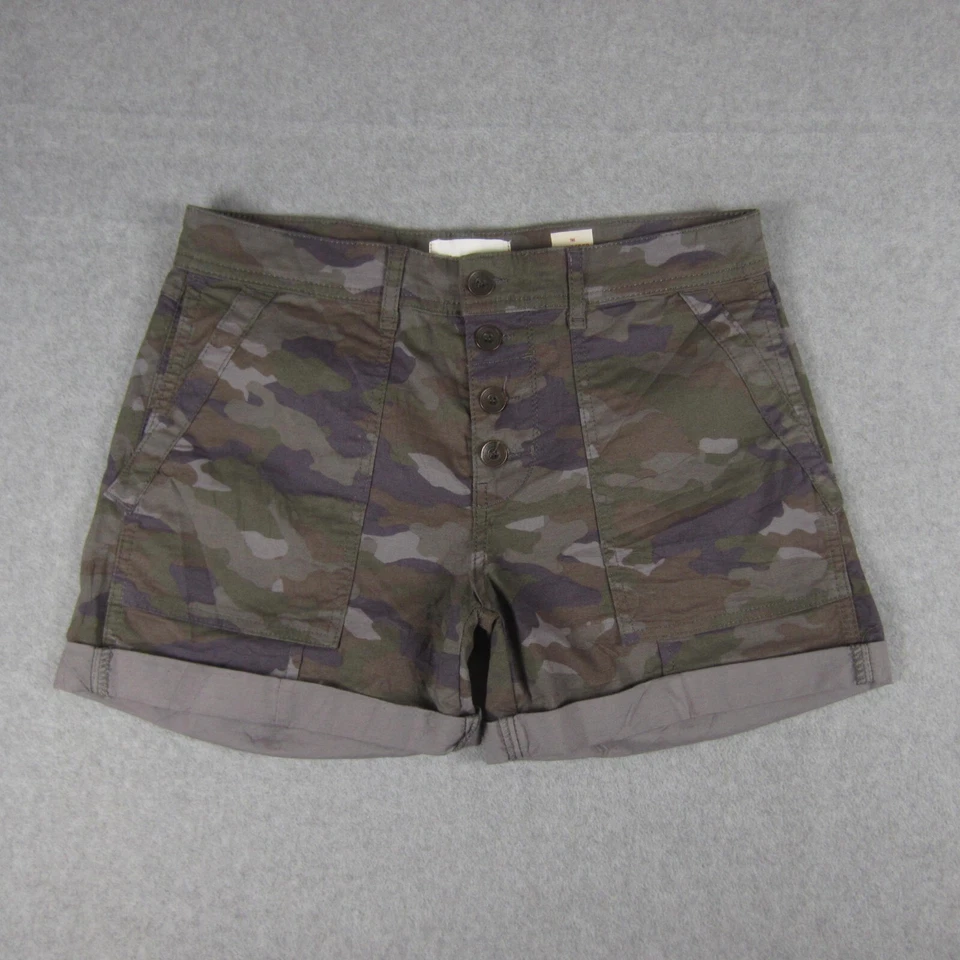 Pantalones Cortos Anthropologie Talla 28 Verde Camuflaje The Wanderer Botón Mosca Elastizados Preppy Foto 2 de 4