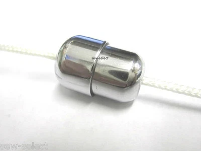 CHROME CORD CONNECTOR - ROMAN BLIND & LIGHT PULL SILVER METAL STRING JOINER