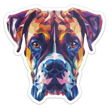 Triangulated Boxer Dog Car Bumper Sticker Vinyl Decal