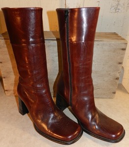 burgundy mid calf boots