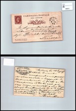 Storia postale Regno VEII da Milano a Ferrara sassone cartolina postale