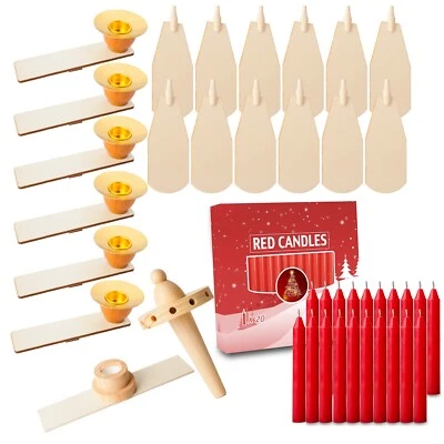 USA SUPREME 21 pc Parts Replacement Kit for Christmas Pyramid -Windmill With 20 Red Candles