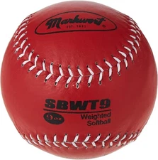 9 oz Ounce Weighted Strength TRAINING Ball Pitcher Pitching SOFTBALL Red