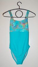 NWT Speedo Women's Turquoise Blue Double Strap 1-Pc Swimsuit sz 6 8 10 12