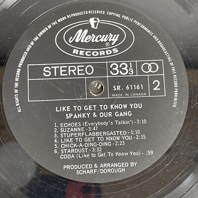 Spanky & Our Gang, Get To Know You (LP Record, 33rpm, 12