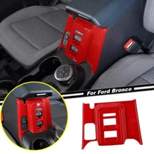 For 2021-2024 Ford Bronco 4-Door ABS Red Control Window Lift Switch Cover Trim