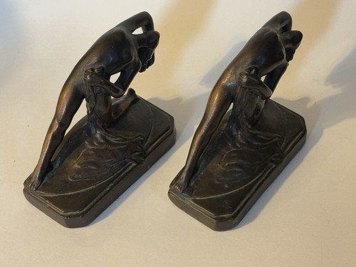 ANTIQUE ART DECO K&O BRONZE NUDE EGYPTIAN REVIVAL STATUE SCULPTURE BOOKENDS USA - Picture 6 of 18