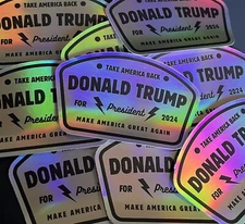 Donald Trump Sticker 2024  4” Die Cut “off-road, forrest sign” (Tan &Reflective)