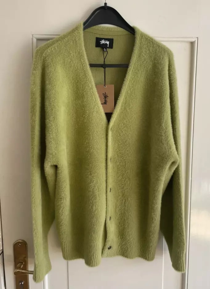 Stussy shaggy cardigan lime green | eBay