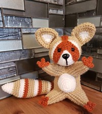 Crochet Raccoon Handmade Amigurumi 9" Tall Mammal Cute Trash Panda