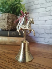 Vintage Brass Carousel Horse Dinner Table Bell