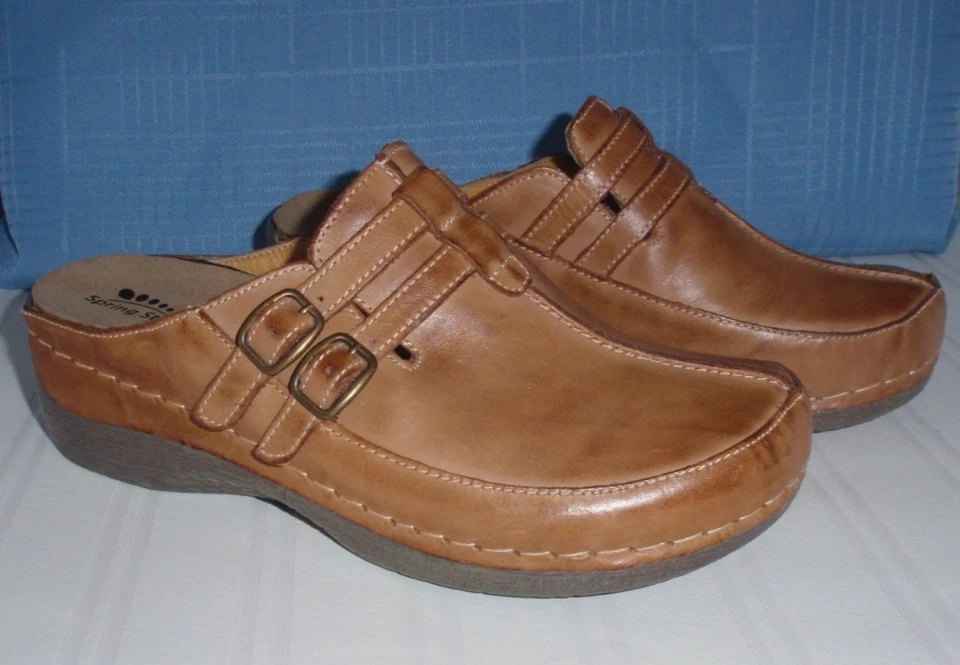 SPRING STEP HAPPY Medium Brown Clogs Mules Shoes Women's Sze 38 (US 7.5-8) - Image 3 of 4